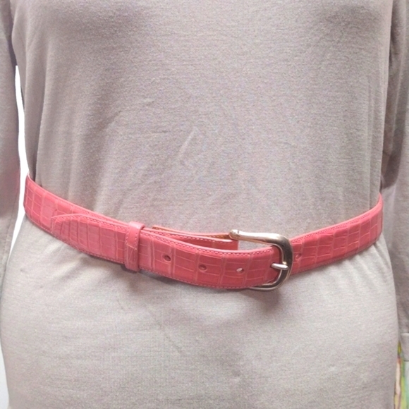 Accessories - Alligator Belt Size XL with Removable Buckle Flamingo Pink